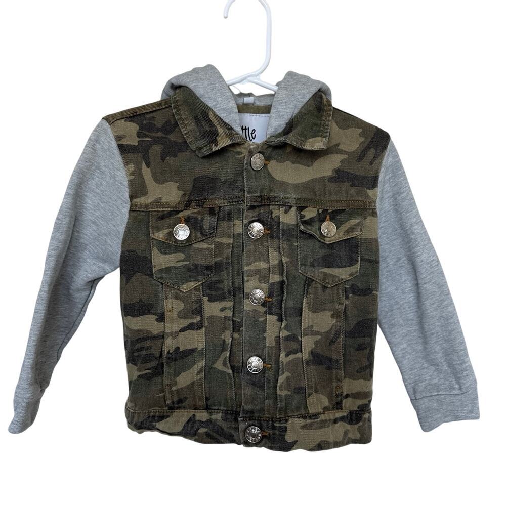 Little & Loved Camo Hooded Jean Jacket | 2T